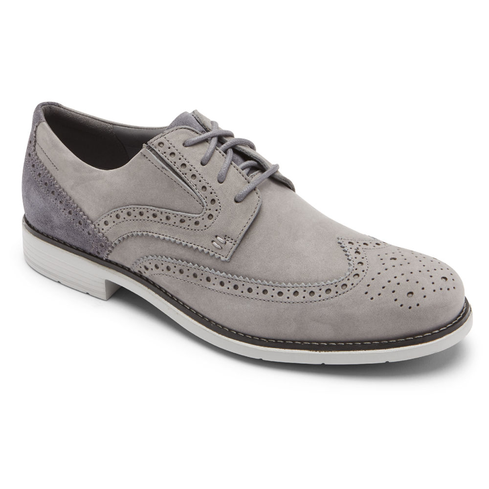 Zapatillas Rockport Hombre Mexico - Total Motion Classic Dress Wingtip Grises - JFDGP2705